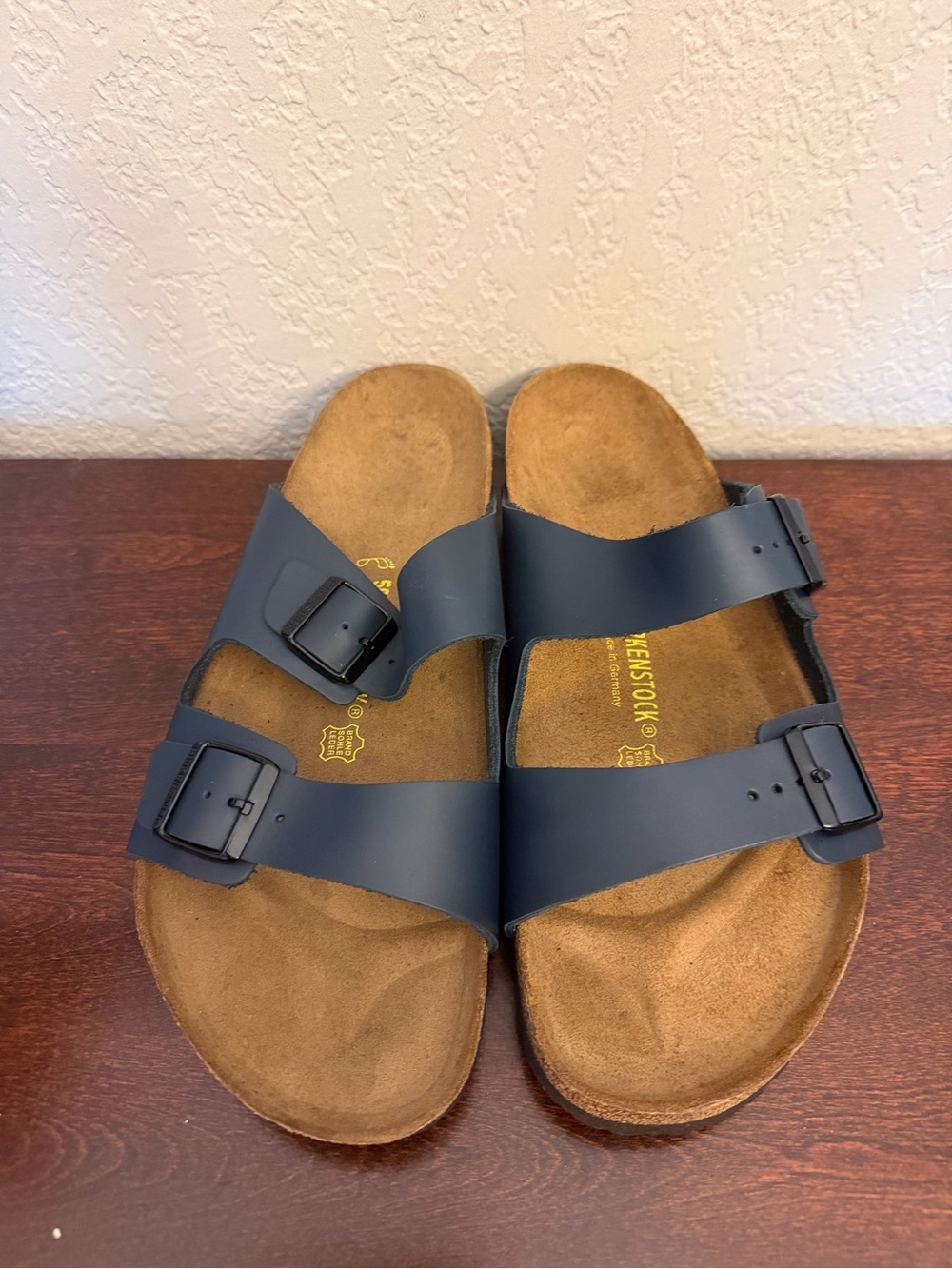 Birkenstock Arizona 325 Slides Sandals Men's Sz 17 EU 50 Birko-Flor Navy Blue